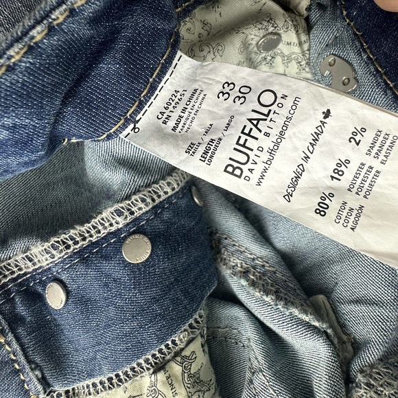 buffalo david bitton jeans six-x slim straight stretch size 33 / 30 - Picture 10 of 12